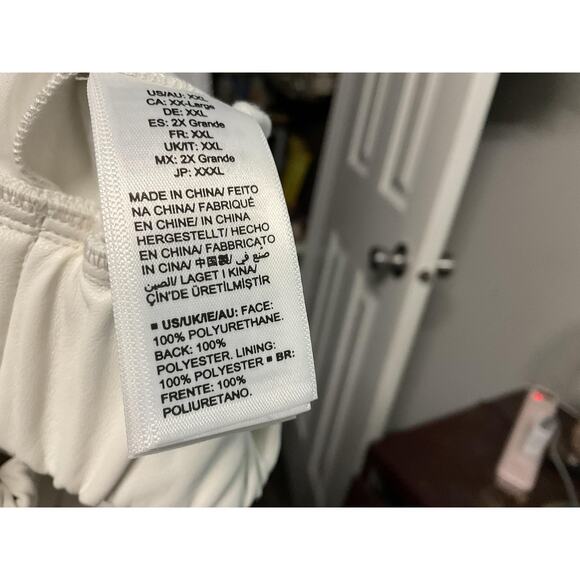 Lisadnyc The Drop Pants Womens 2XL Cream Faux Leather Pull On High Rise Pockets - Picture 10 of 11